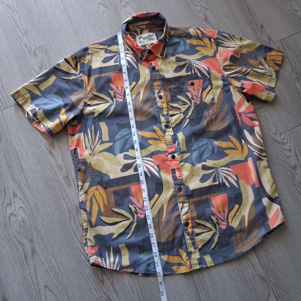 Howler Brothers Mansfield Shirt Absract Savannah Petrol L - Picture 13 of 15